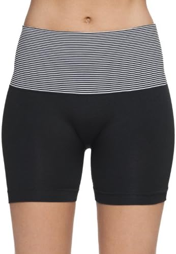 Shosho Womens Junior Stretch One Size Color Striped Fashion Yoga Shorts White