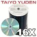 Taiyo Yuden - 100 x DVD-R - 4.7 GB 16x - silver - thermal transfer printable surface - spindle - storage media