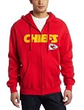 NFL Men's Kansas City Chiefs Classic II Long Sleeve Fullzip Fleece With Hood (Athletic Red, Medium)
