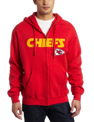 NFL Men's Kansas City Chiefs Clssc Hw Fz Flc II Adult Long Sleeve Fullzip Fleece with Hood (Athletic Red, Small)