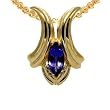 14K Yellow Gold Tanzanite and Diamond Pendant