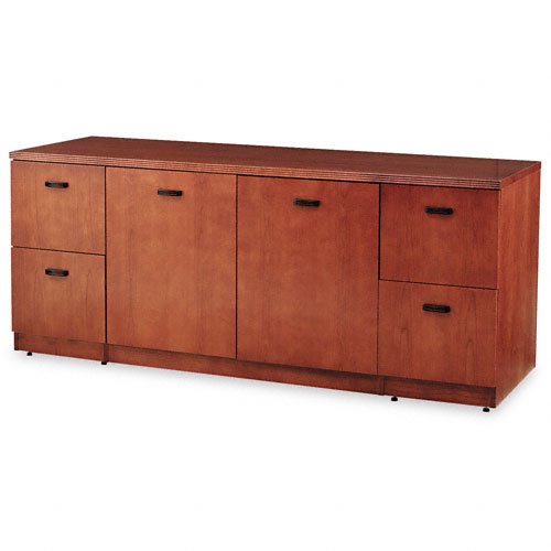 HON Products - HON - Park Avenue Veneer Credenza With Storage 72w x 24d x 29-12h Henna Cherry - Sold As 1 Each - Luxury and style for executive offices - High-quality wood veneer with a handsome finish - Two doors cover center storage area with one fixed