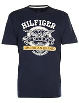 Tommy Hilfiger Mens T-Shirt Crew Neck Navy Blue