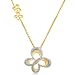 True Harmony by Carol Alt 18k Gold Plated Sterling Silver Diamond Butterfly Pendant Necklace (1/2 cttw, I-J Color, I3 Clarity), 18