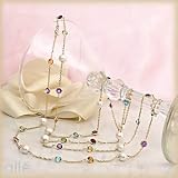 14K 38-inch Freshwater Pearl & Multi Gemstone Necklace