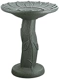 Akro Mils 93628BKGRAN Flower Design Birdbath, Black Granite