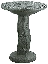 Akro-Mils 93628BKGRAN Flower Design Birdbath, Black Granite