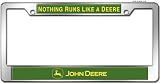 John Deere Auto Tag Frame - Domed Metal/Chrome