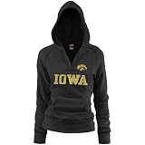 Iowa Hawkeyes Ladies Black Rugby Vintage Hoody Sweatshirt