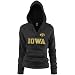 NCAA Iowa Hawkeyes Ladies Black Rugby Vintage Hoody Sweatshirt