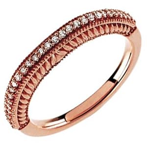 14K Rose Gold Ladies Diamond Anniversary Band