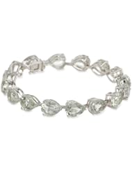 Sterling Silver Green Amethyst Pear-Shaped Bracelet, 7.25"