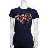 Boston Red Sox Navy Blue Ladies Tunic Length Crew T-shirt