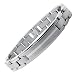 Titanium ID Link Bracelet Satin High Polish with Silver Inlay 8.5