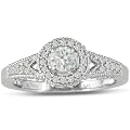 Antique Style 1/2ct Diamond Engagement Wedding Ring in 14k White Gold