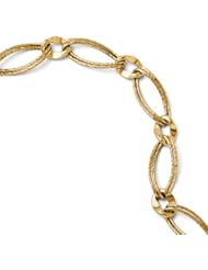 Leslies 14k Textured Fancy Link Bracelet Length 7.5"