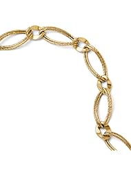 14k Yellow gold Leslies Textured Fancy Link Bracelet