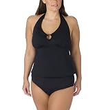 Women's Plus Size Merona Halter Tankini/Brief Swim Group - Ebony