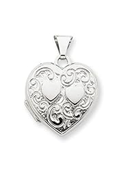 14k Gold White Gold Heart Locket