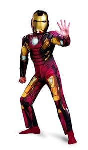Avengers Iron Man Mark 7 Classic Muscle Costume, Red/Gold, Medium