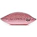 AMAZLINEN(TM Decorative Glitzy Sequin & Comfy Satin Solid Throw Pillow Cover 18 Inch Square Pillow Case, Hidden Zipper Design, 1 Cover Pack Only(Pink)