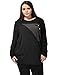 Kaia Ladies Plus Size Contrast Color Shirt Batwing Tunic Xmas 3X Black