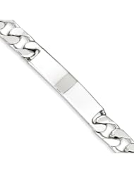 Sterling Silver 8.5inch Polished Engravable Curb Link Id Bracelet