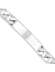 Sterling Silver Polished Engravable Curb Link Id Bracelet
