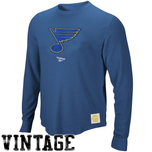 Reebok St. Louis Blues Bigger Better Retro Thermal Long Sleeve T-Shirt - Royal Blue (X-Large)
