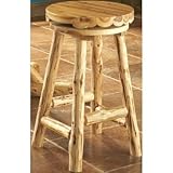 Pine Log Swivel Stool