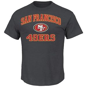 NFL Hear & Soul San Francisco 49ers Basic Tee, Charcoal Hearther, Charcoal heather, X-Large