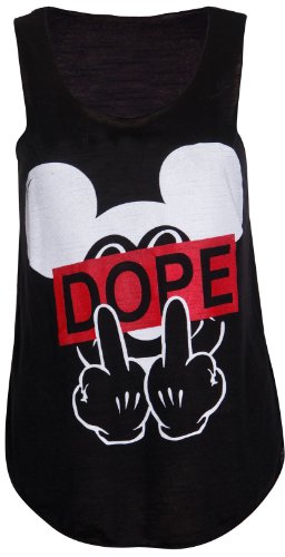 Ladies Mickey Dope Vest Top. Sizes 6/8 (Uk 10/12) & 10/12 (Uk 12/14).