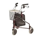 Invacare 3-Wheel Rollator w/Tote Bag, Basket & Food Tray