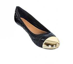 Women's Gold Toe Quilted Ballerinas (Black, US 10 - UK 8)