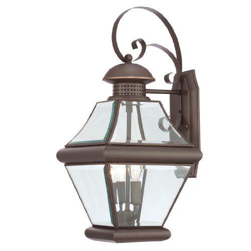 Quoizel RJ8409Z Rutledge 2-Light Outdoor Wall Lantern, Medici Bronze