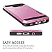 Vofolen Galaxy S6 Case, Anti-Shock Hybrid Bumper Armor Galaxy S6 Wallet Case Snap-on Soft Rubber Cover Protective Hard Shell with Card Holder Slide Slot Cover for Galaxy S6 (Pink)