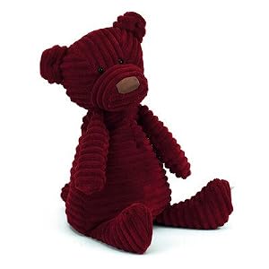 Plush Cordy Roys Red Bear 15 by 