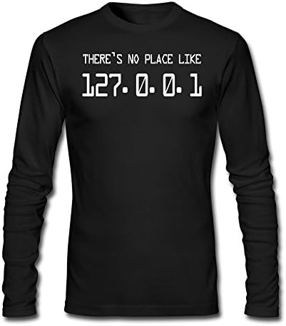 Men's THERES NO PLACE LIKE HOME : 127.0.0.1 Black L Long Sleeve