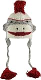 DeLux Sock Monkey Face Wool Pilot Animal Cap/Hat with Ear Flaps and Poms