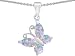 2.20 cttw 925 Sterling Silver Butterfly 1 inch Pendant Made with Created Opal