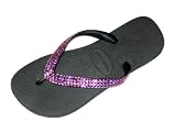 BLACK AMETHYST Swarovski Crystal Havaianas Flip Flops Sandals Thongs sizes 5-11