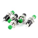 uxcell 押しボタンスイッチ　プッシュボタンスイッチ　0.5A 125V　PBS-105　瞬間的　５個入り　グリーン