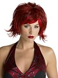 Red Black Pixie Wig Gothic Theatre Costumes Accessory Costume Wig