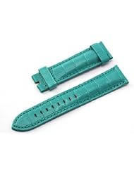 SR Aqua Marine Italian Calfskin Leather Padded Crocodile Grain 22mm Watch Strap