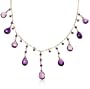 14k Yellow Gold Amethyst Necklace, 16"