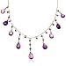 14k Yellow Gold Amethyst Necklace, 16"