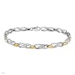 Bracelet With Genuine Diamonds Well Made in Two tone Gold. Total item weight 5.5g Length 7in