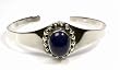 STERLING SILVER BANGLE BRACELET with Lapis