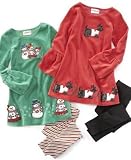 Flapdoodles Little Girl Holiday Dress & Legging Set