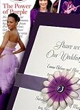 Wedding Invitations Kit: Eggplant Purple with Lavender Band and Embossed Purple Flower